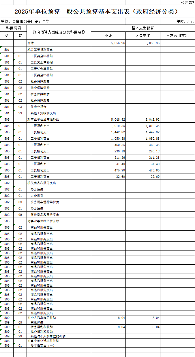 2025年青岛市scmxtz区第五中学单位预算公开情况说明7.png